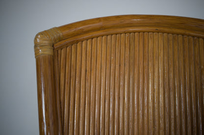 Ensemble table et 4 chaises vintage en rotin esprit Riviera