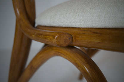 Ensemble table et 4 chaises vintage en rotin esprit Riviera