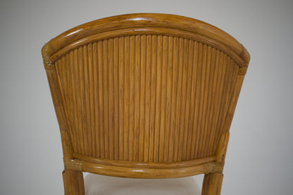 Ensemble table et 4 chaises vintage en rotin esprit Riviera
