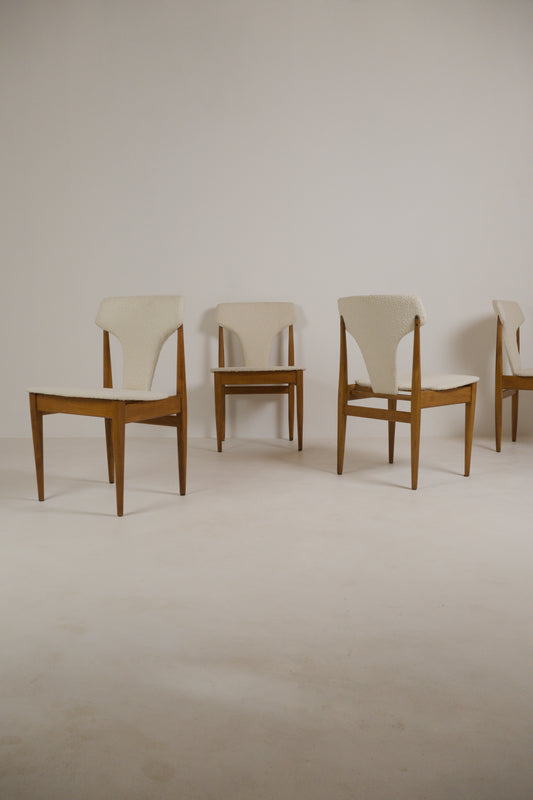 Suite de 4 chaises EON (Elliott's of Newbury) des années 1950