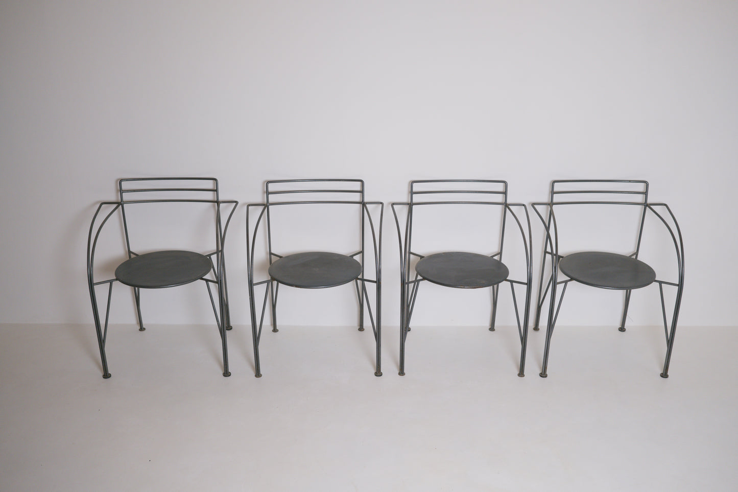 4 fauteuils « Lune d'Argent » – Pascal Mourgue pour Fermob, 1985