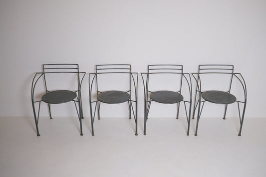 4 fauteuils « Lune d'Argent » – Pascal Mourgue pour Fermob, 1985