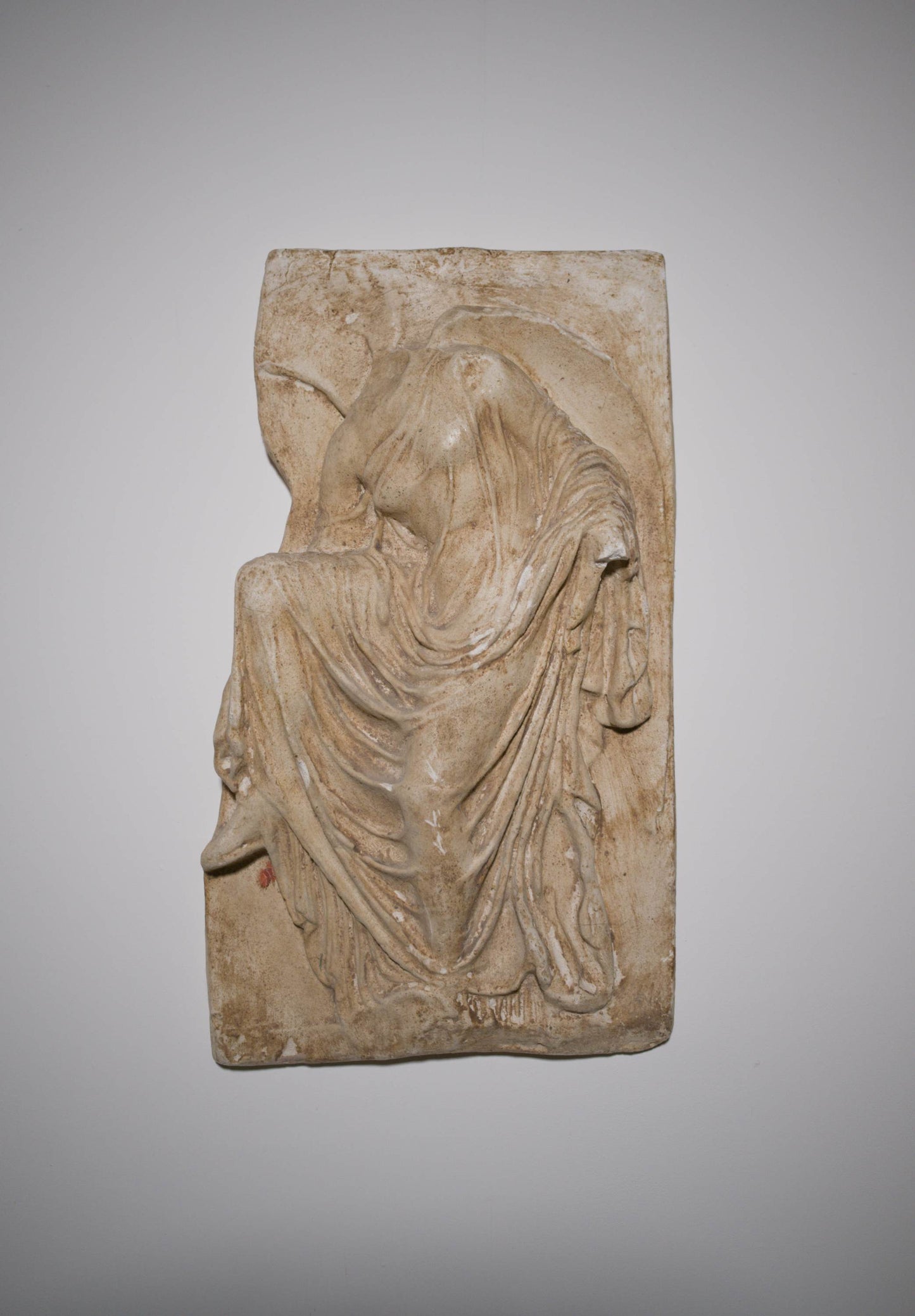 Antique patinated plaster bas-relief. C1900