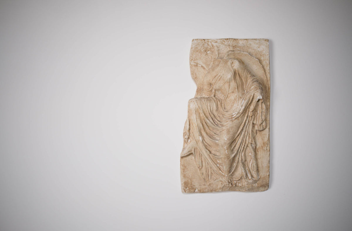 Antique patinated plaster bas-relief. C1900