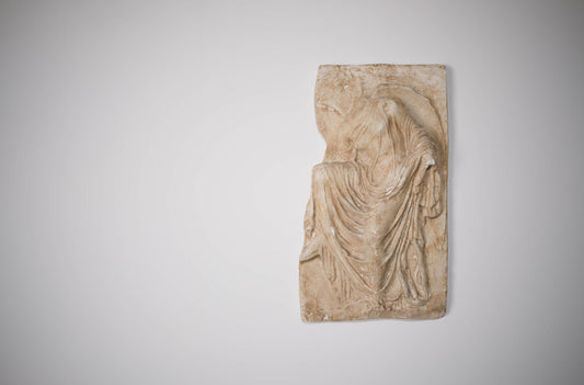 Antique patinated plaster bas-relief. C1900