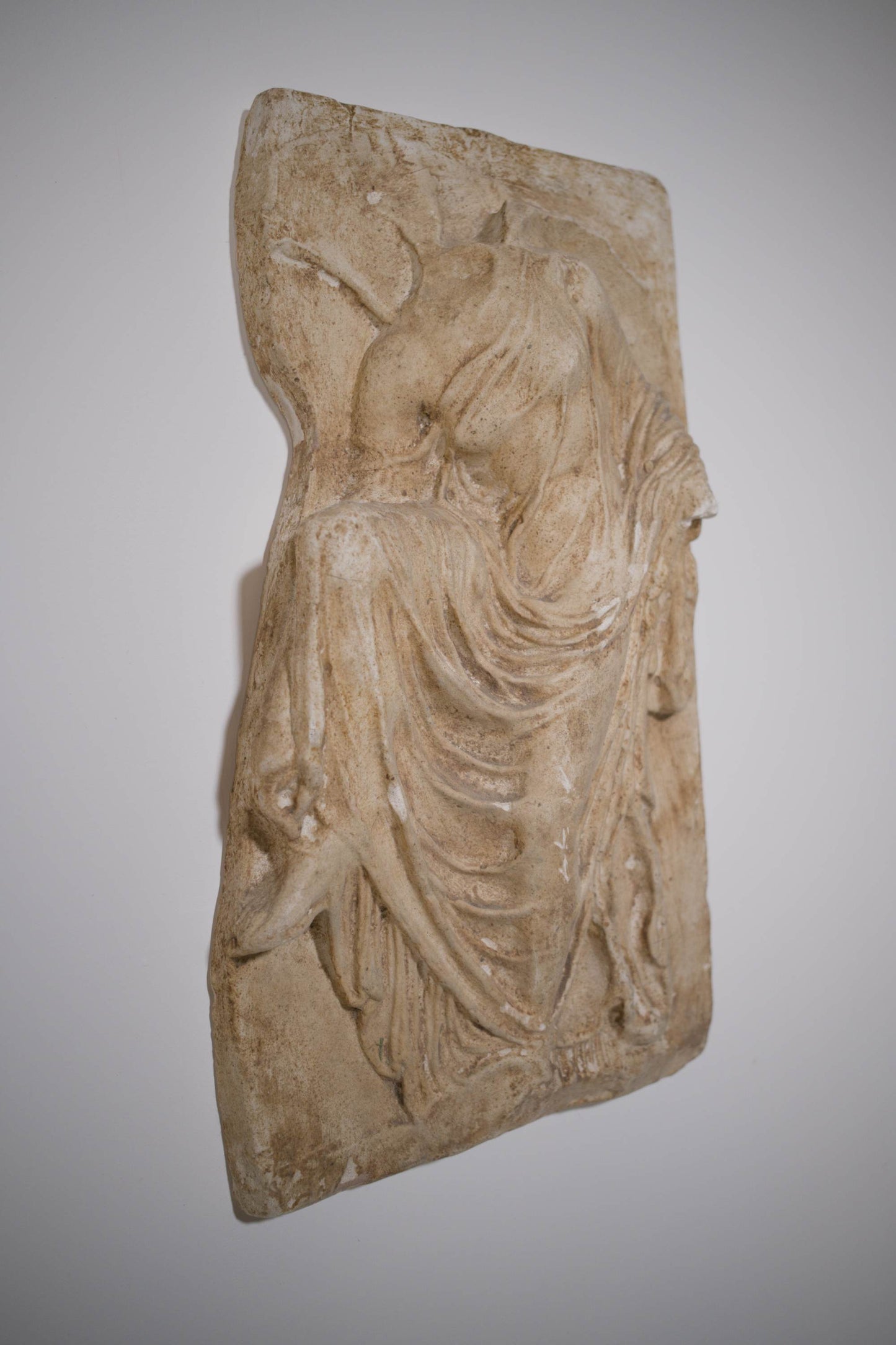 Antique patinated plaster bas-relief. C1900