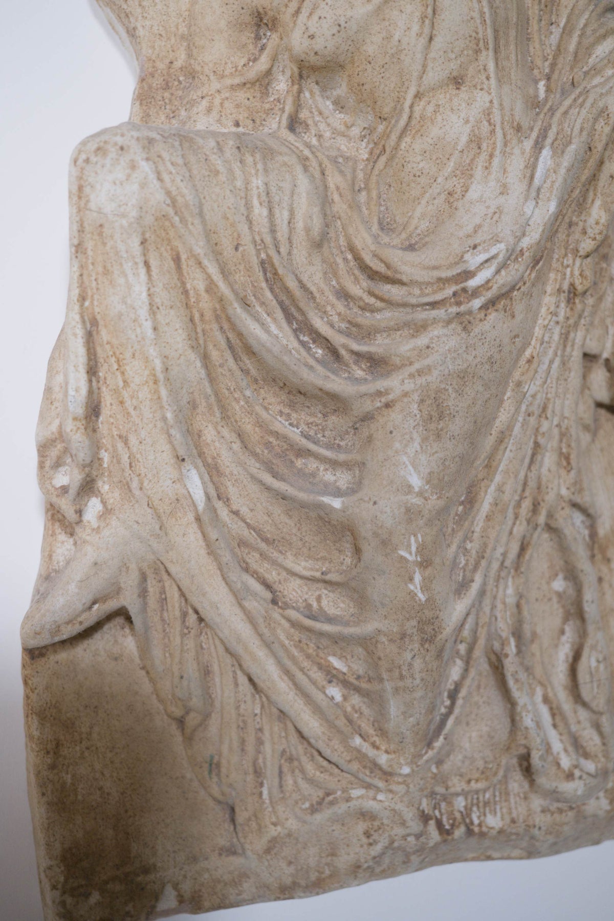 Antique patinated plaster bas-relief. C1900