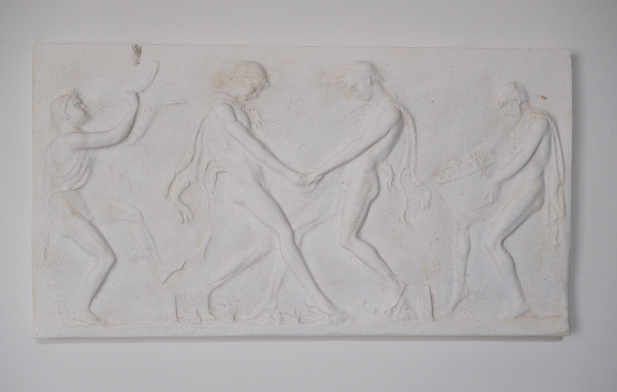 Moulded plaster bas-relief after greco-roman model