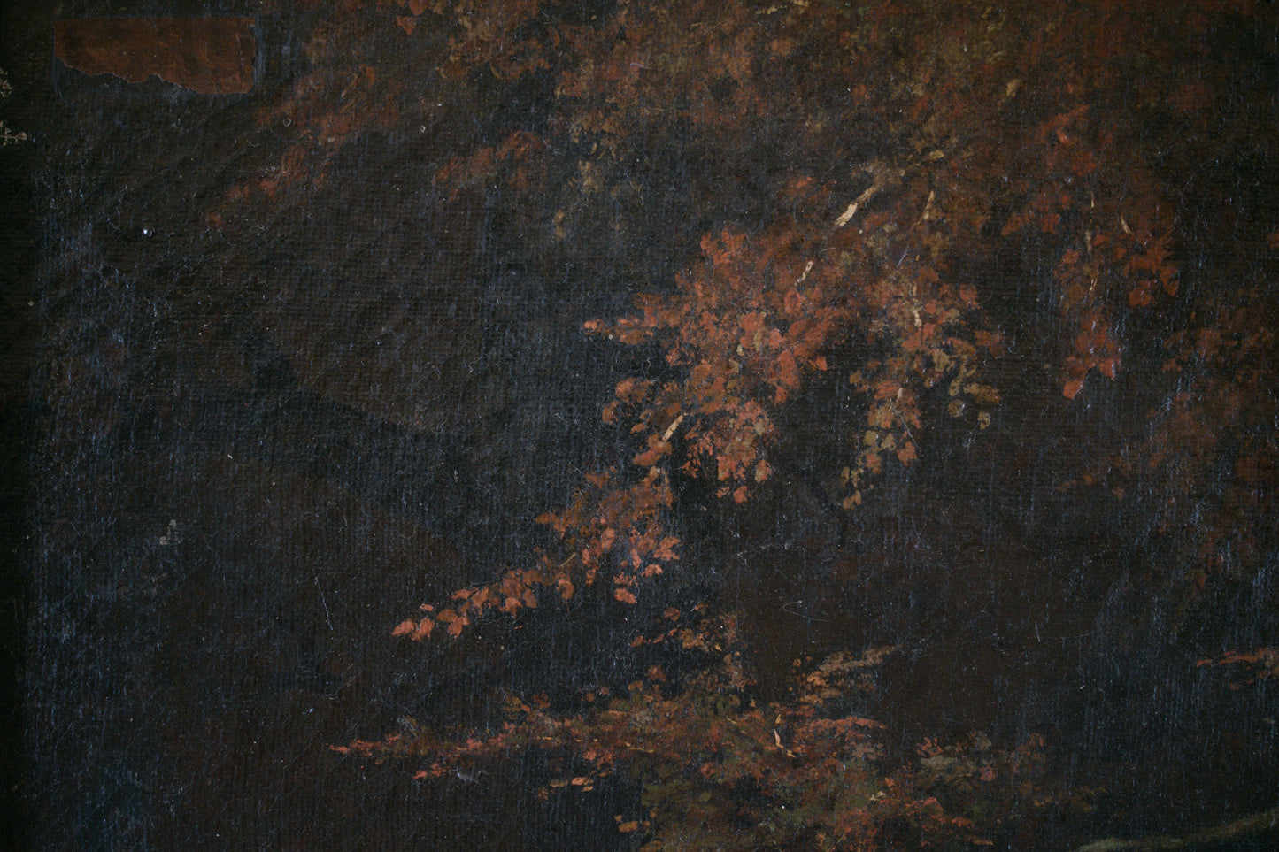 Grand paysage de sous-bois par Louis-Hector Pron, France, XIXe siècle