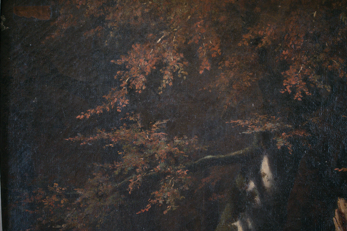 Grand paysage de sous-bois par Louis-Hector Pron, France, XIXe siècle