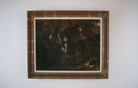 Louis-Hector Pron — Large woodland landscape, France, 19th Century