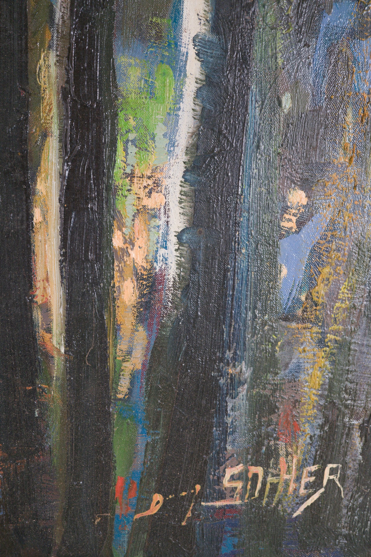 Huile sur toile postimpressionniste signée Sohier, 1980