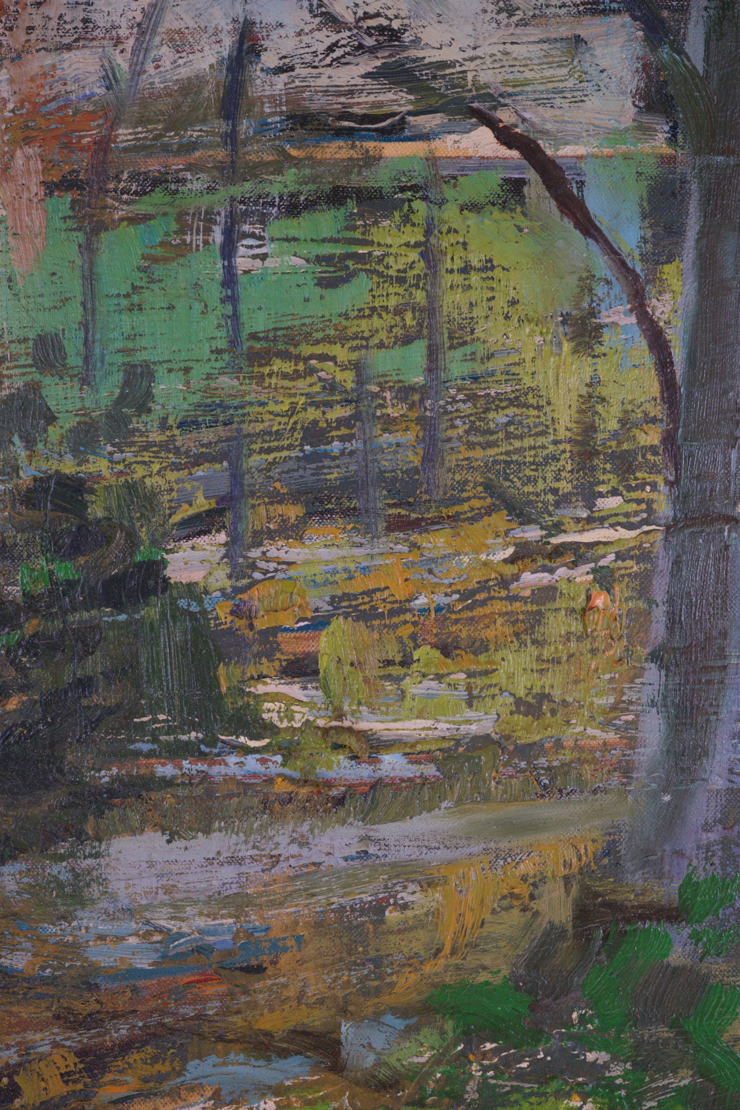 Huile sur toile postimpressionniste signée Sohier, 1980