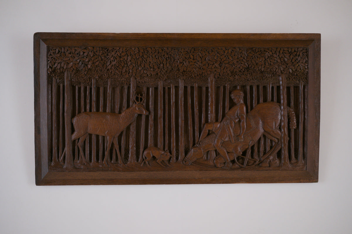Large french carved wood panel, C1940