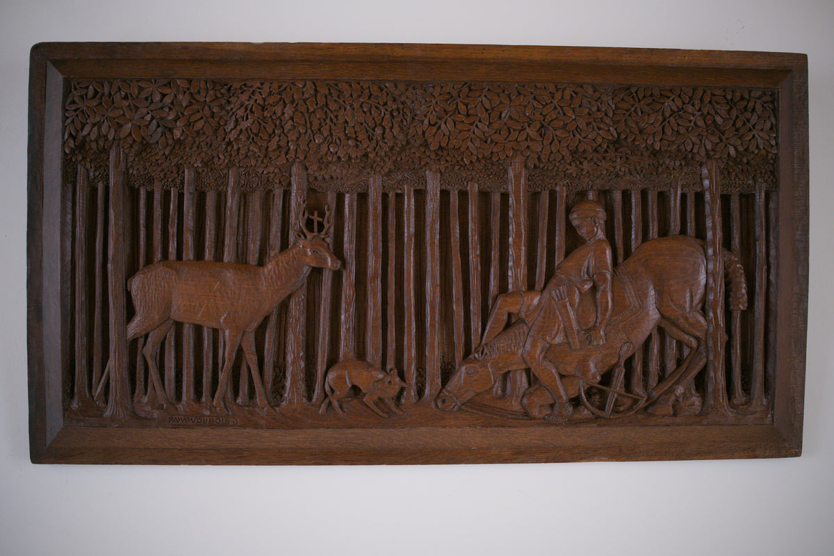 Large french carved wood panel, C1940