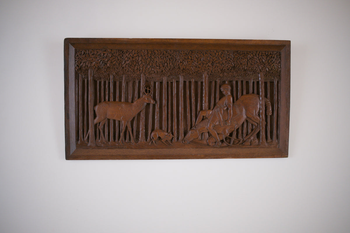 Large french carved wood panel, C1940