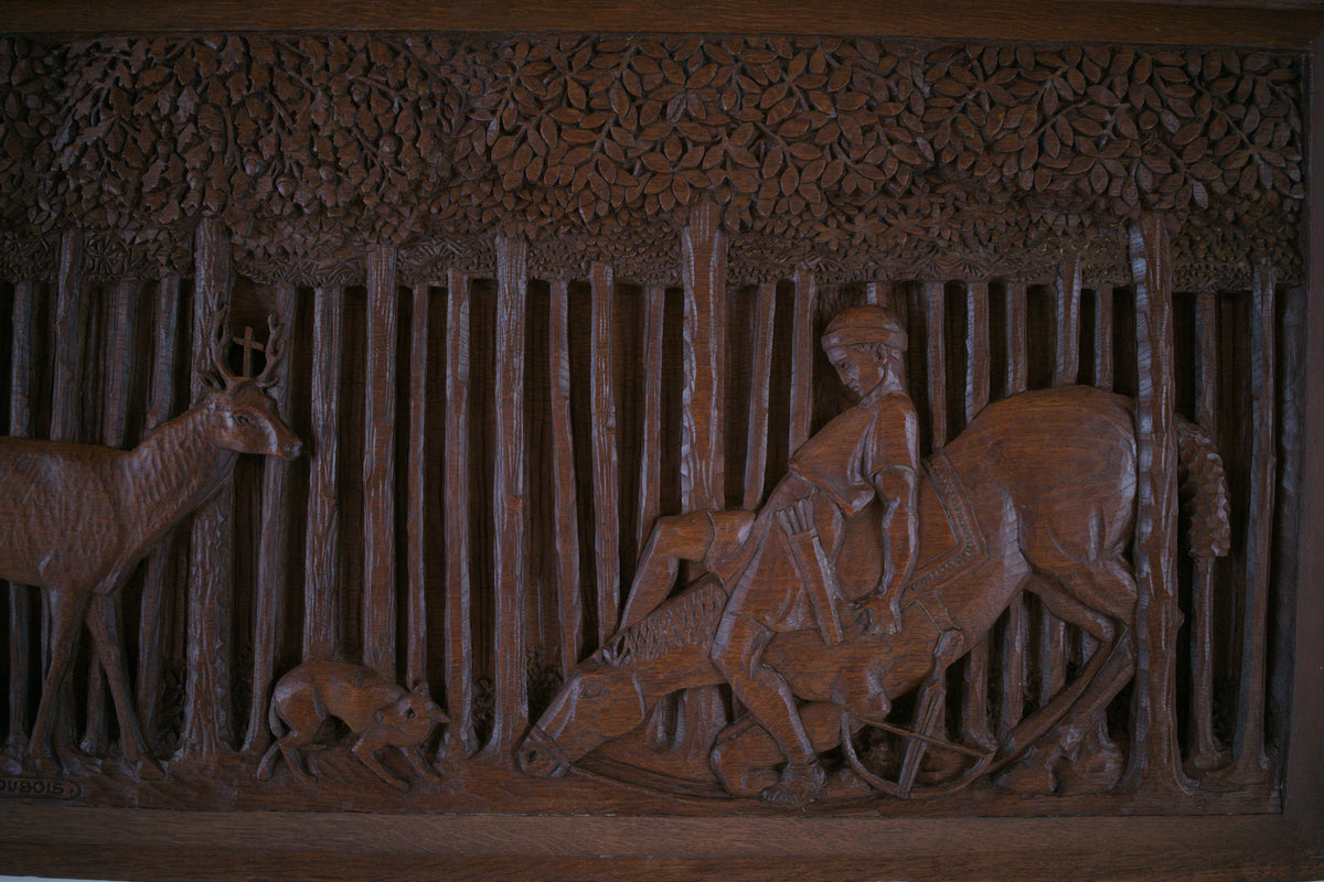 Large french carved wood panel, C1940