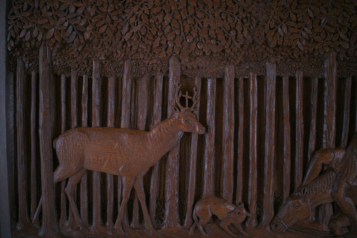 Large french carved wood panel, C1940