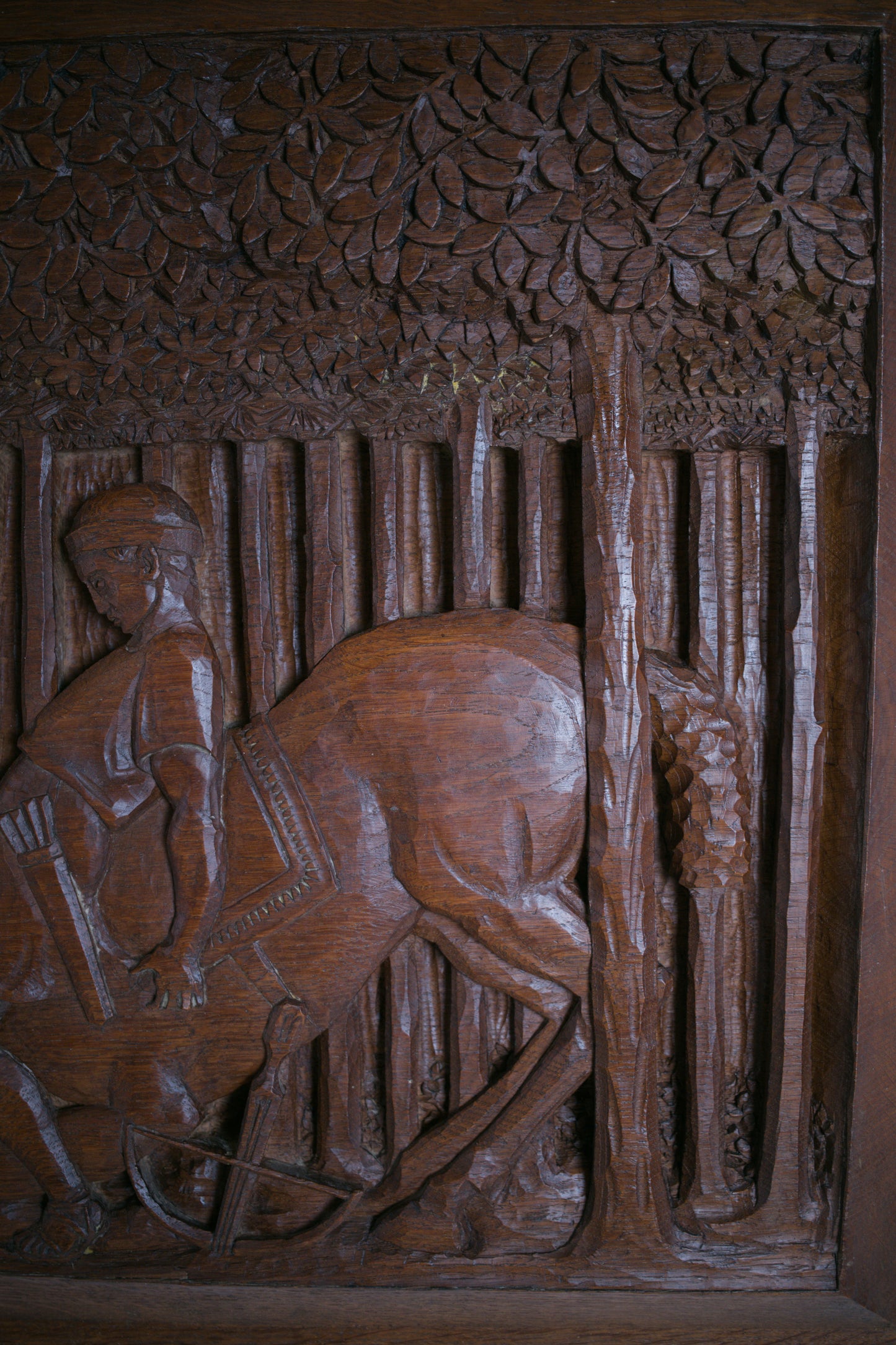 Large french carved wood panel, C1940
