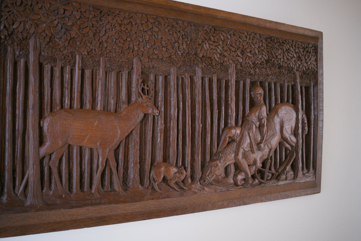 Large french carved wood panel, C1940