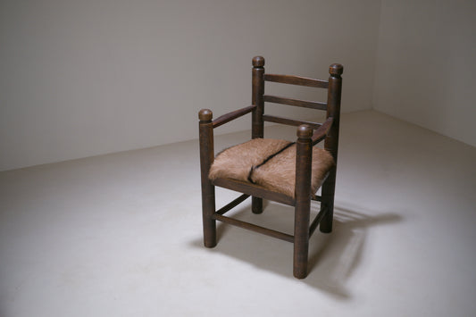 Important french rustic modernist armchair