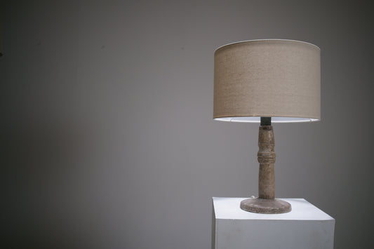 Incised ceramic table lamp. c. 1950–1970