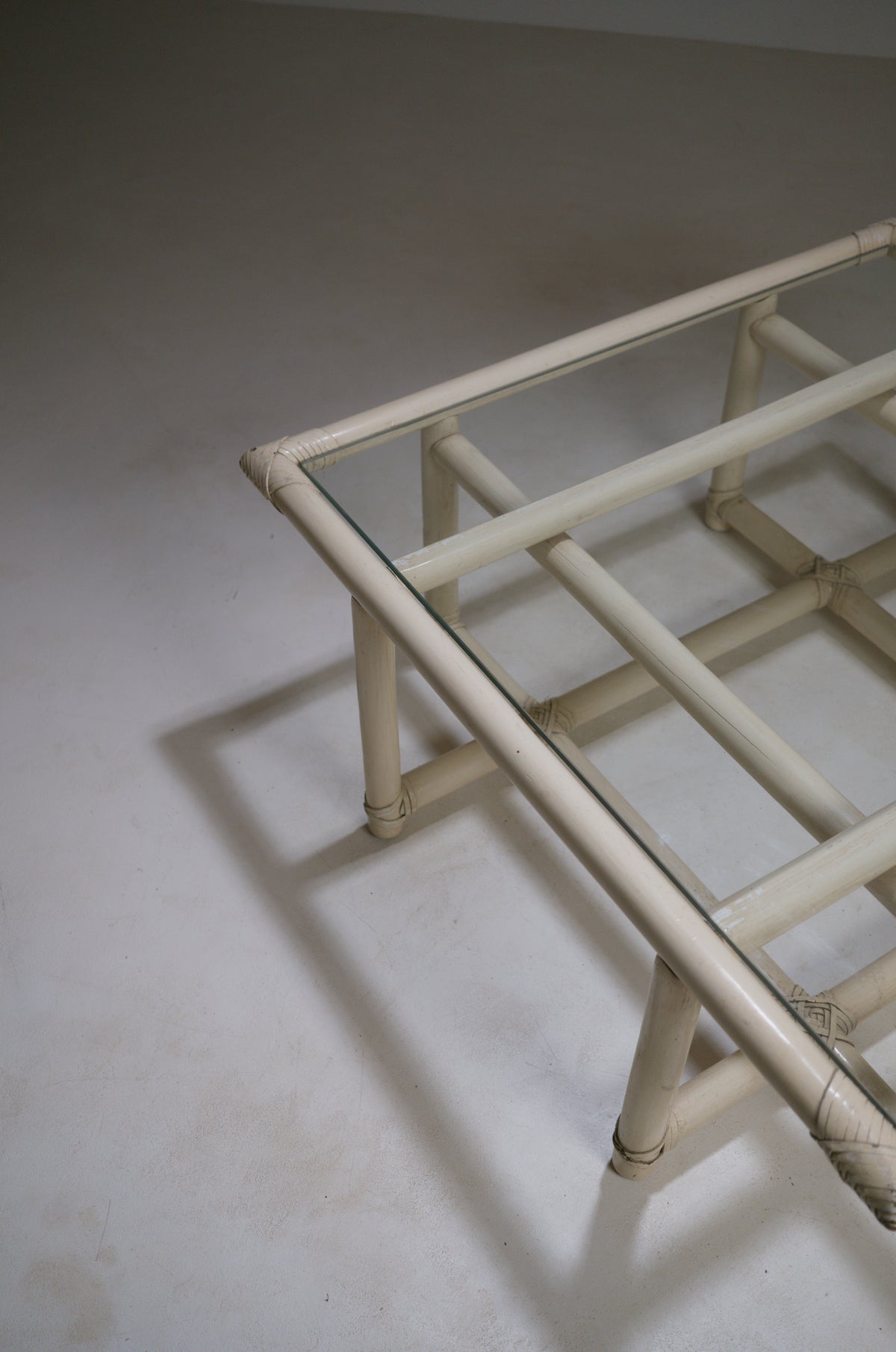 Square Bamboo Coffee Table in the Style of McGuire, circa 1970