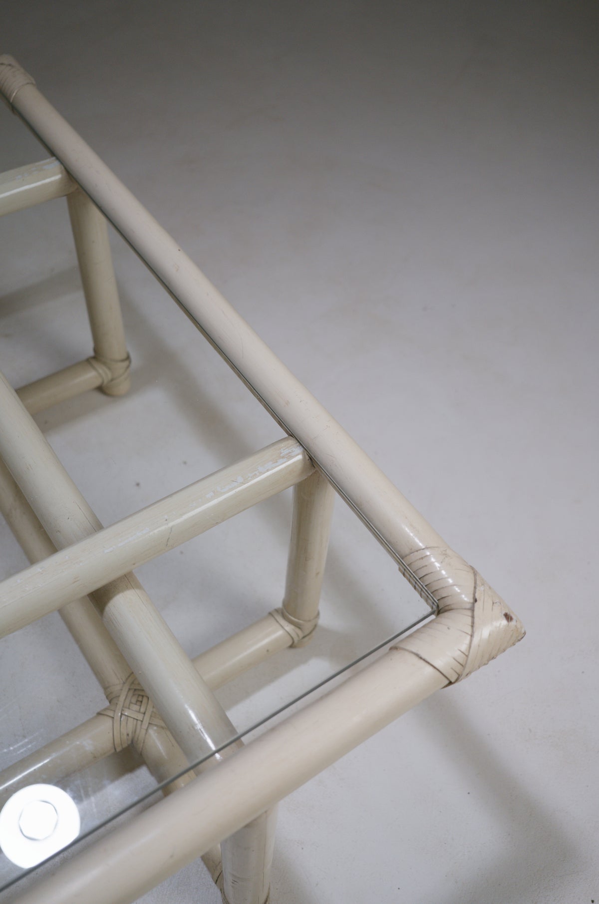 Square Bamboo Coffee Table in the Style of McGuire, circa 1970