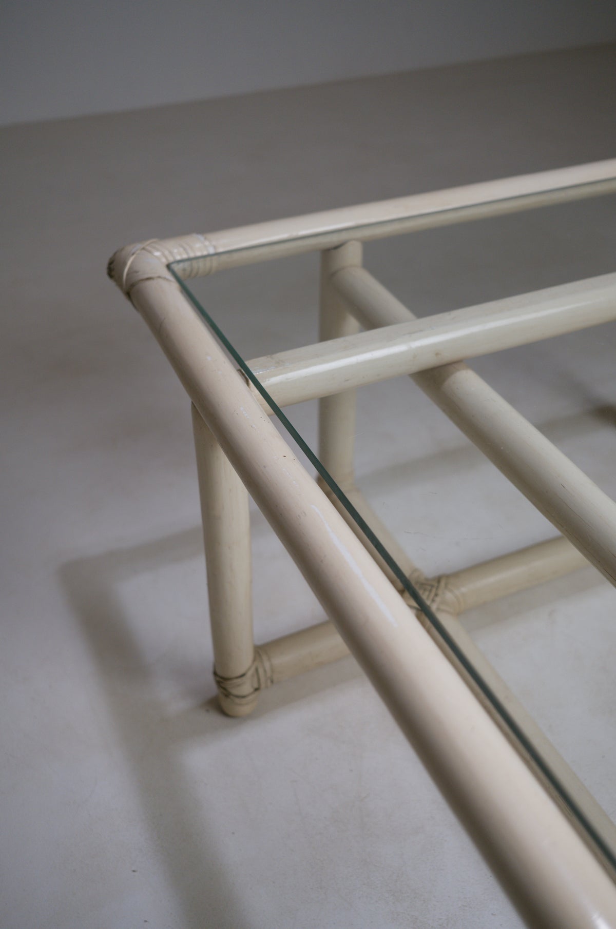 Square Bamboo Coffee Table in the Style of McGuire, circa 1970