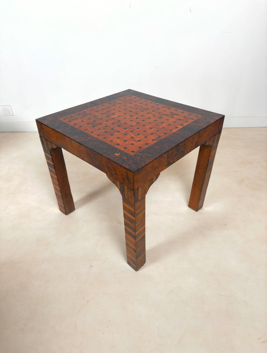 Table d’appoint art déco en bois de thuya
