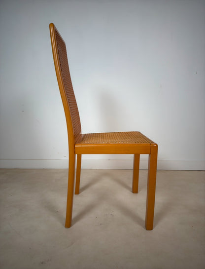 Ensemble de 6 chaises cannées italiennes