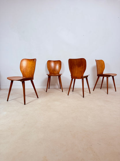 Ensemble de 4 chaises attribuées à Max Bill