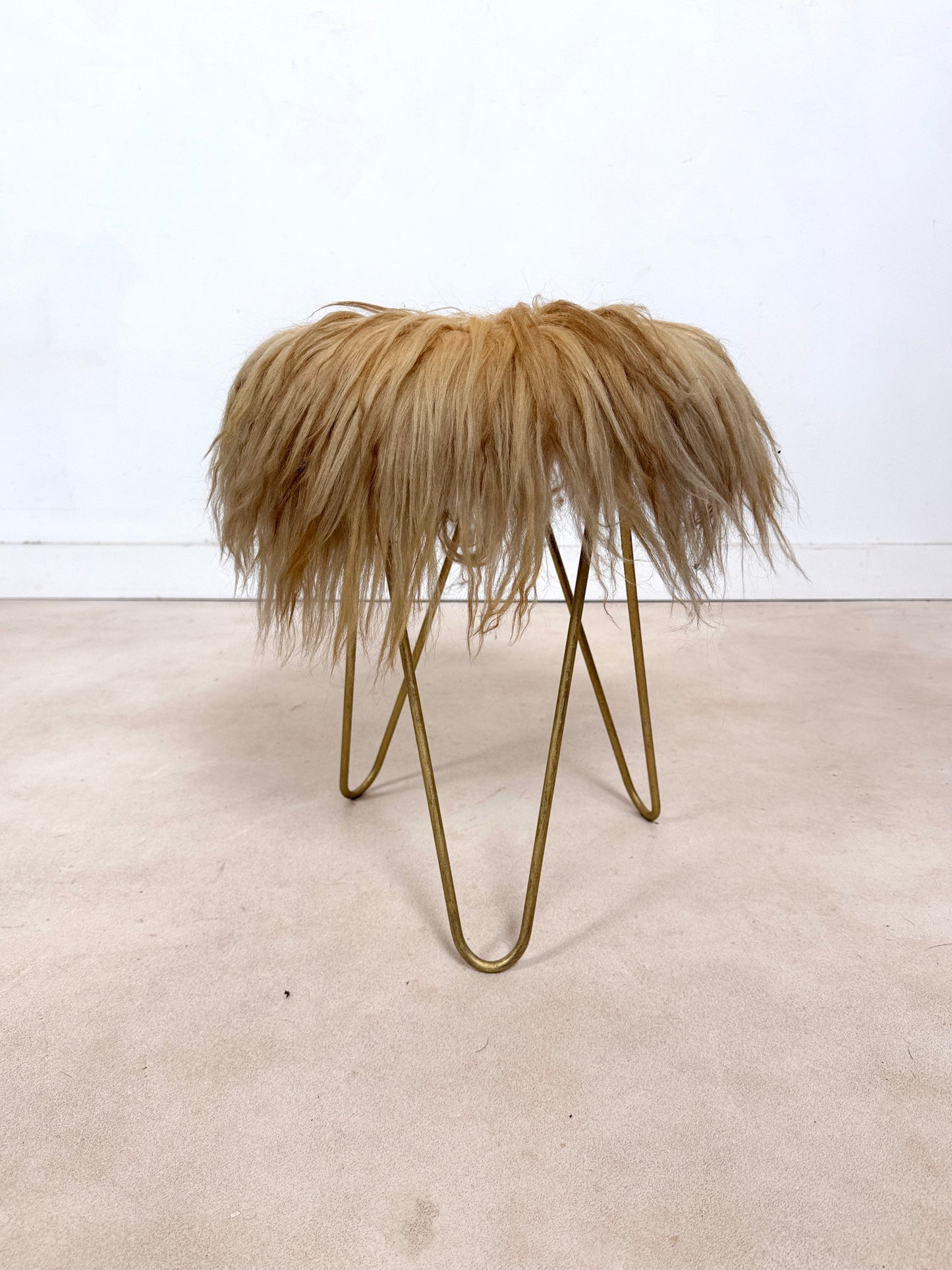 Tabouret fourrure véritable