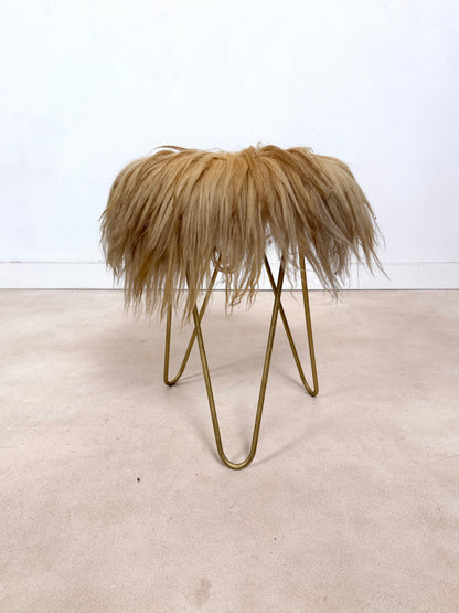 Tabouret fourrure véritable