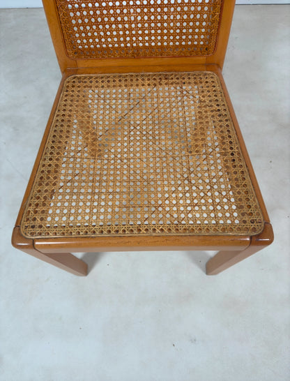 Ensemble de 6 chaises cannées italiennes