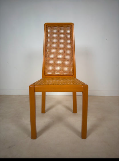 Ensemble de 6 chaises cannées italiennes